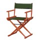 Cadeira Diretor de Cinema lona verde madeira escura mogno