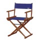 Cadeira Diretor de Cinema Lona Azul Madeira Castanho Escuro Mogno