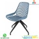 Cadeira Beau Design azul giratria com sapata