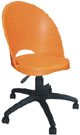 Cadeira Gogo giratria base preta laranja